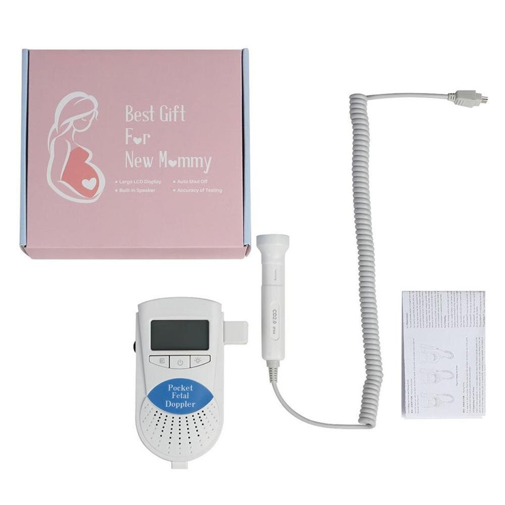 LCD Ultrasonic Detector Fetal Doppler Prenatal Heart Rate Heartbeat Monitor