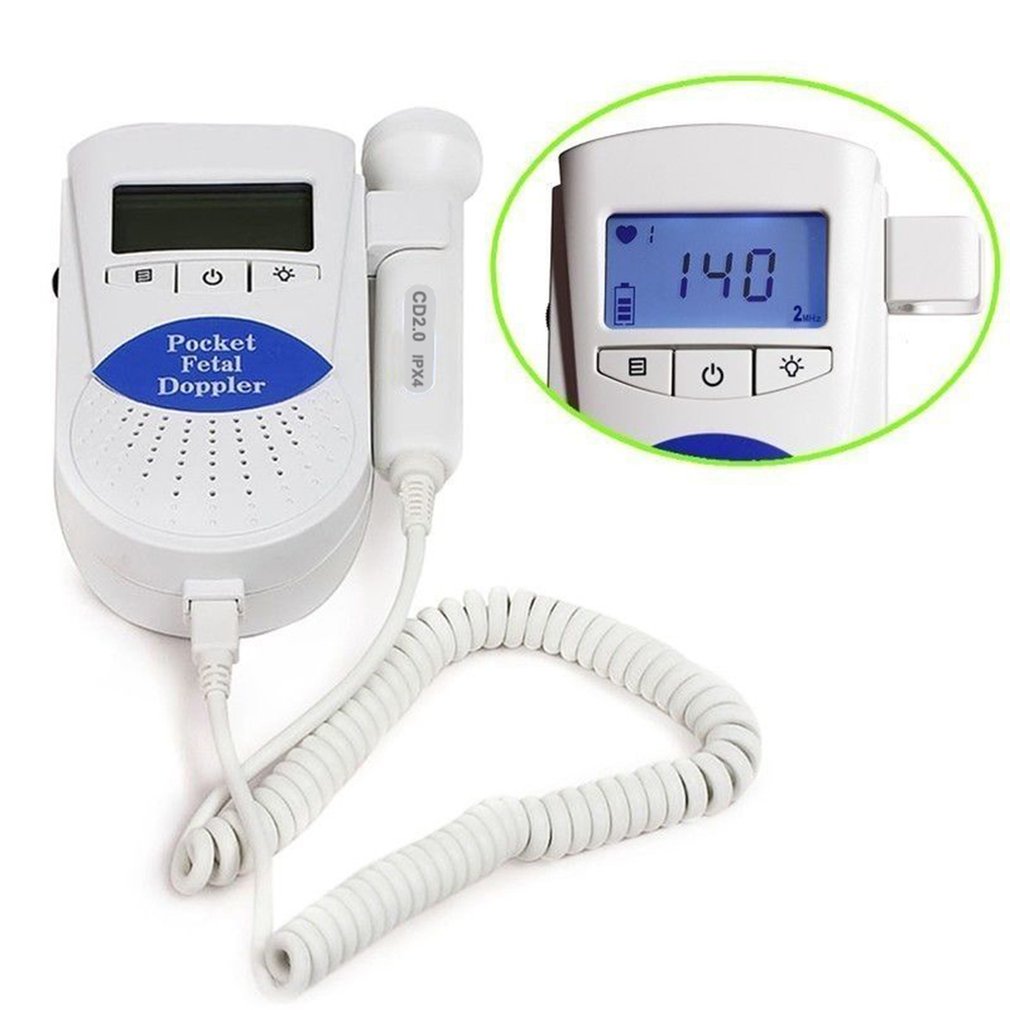 LCD Ultrasonic Detector Fetal Doppler Prenatal Heart Rate Heartbeat Monitor