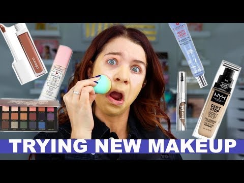 TRYING NEW MAKEUP | FIRST IMPRESSIONS NYX CAN'T STOP WON'T STOP, MAC CONTOUR PALETTE, PERSONA & MORE